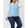 Agnes Orinda Women's Plus Size Fashion V Neck Cable Knit Sleeveless Pullover Casual Sweater Vests - 2 of 4