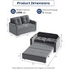 GYIIYUO 56.1" 3-in-1 Sofa Bed Sleeper Sofa Bed, Velvet Fabric Loveseat Sleeper Sofa for Living Room, Bedroom, Apartment and Small Space - 2 of 4