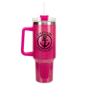 Elanze Designs Captain Awesome Nautical Anchor 40 oz. Stainless Steel, Large Water Bottle Coffee Mug, Spill & Leak Resistant, Thermal Travel Tumbler - 1 of 1