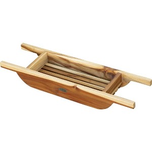 Eleganto 29" Teak Wood Bath Caddy in EarthyTeak Finish - 1 of 4