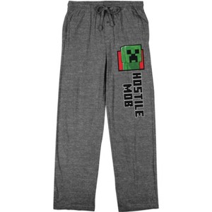 Minecraft Creeper Hostile Mob Men's Graphite Heather Sleep Pants - 1 of 3