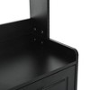 HDZNVF Minimalist Four-Door Shoe Cabinet with Coat Rack, 3 Drawers, 8 Shelves, Metal Hooks and Handles, Black - 4 of 4