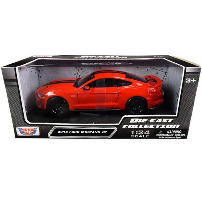 2018 Ford Mustang GT 5.0 Red with Black Stripes 1/24 Diecast Model Car by Motormax