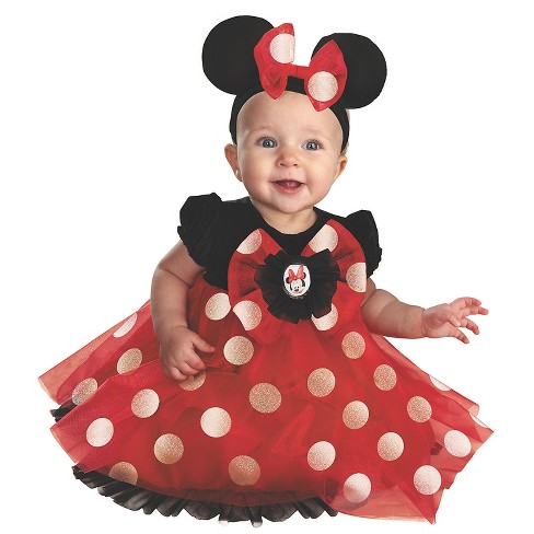 Infant Girls Disney Minnie Mouse Costume Size 6 12 Months Red Target