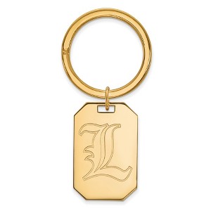 Black Bow Jewelry 14k Yellow Gold Plated Sterling Silver Louisville Cardinals NCAA Key Chain - 1 of 3
