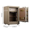 JUJABU 23.6" Tall Mobile Security Safes with with Alarm, Vibration Sensor,  Fireproof Document Bag and 4 Wheels, for Home or Office - Beige - 3 of 4