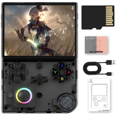 Voacle RG40XX V Retro Handheld Game Console,4.0 Inch IPS Screen Built-in 64G TF Card Games Support TV Output 5G WiFi Bluetooth 4.2(Transparent Black)