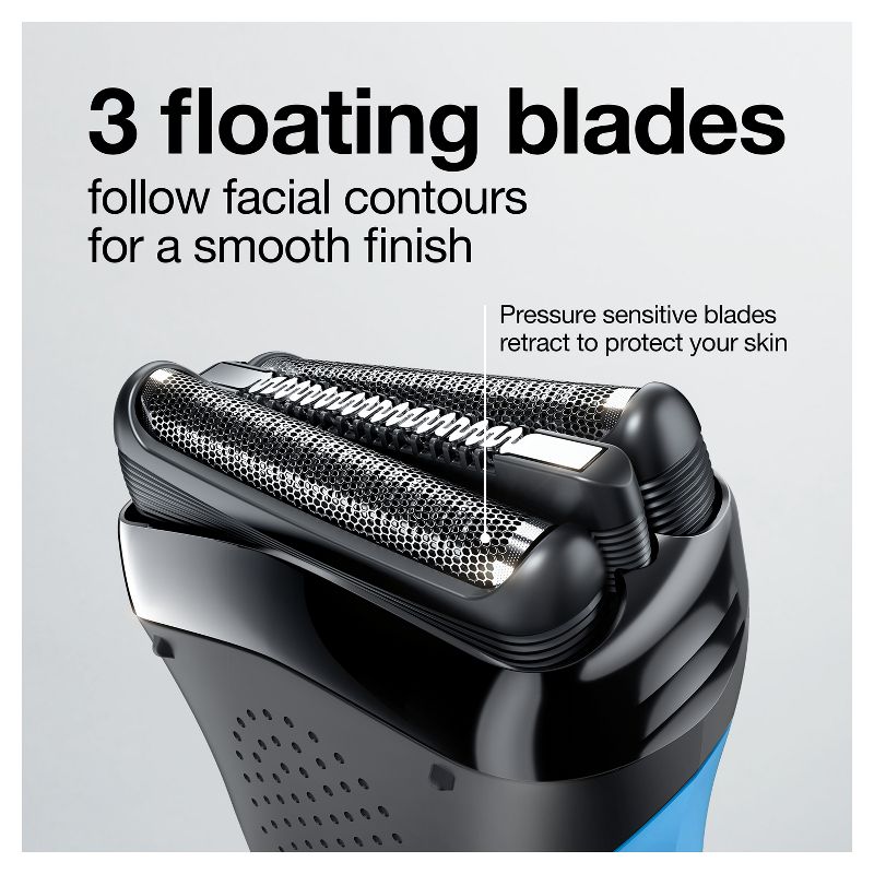 BRAUN SERIES 3-310S MEN&#39;S RECHARGEABLE WET &#38; DRY ELECTRIC FOIL SHAVER, 5 of 12
