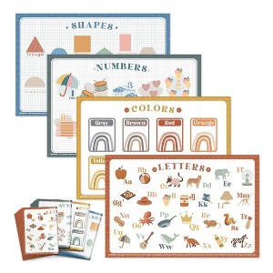 Aoibox Disposable Placemats for Toddlers, 40 Pack Sticky Baby Placemat for Restaurants, Dining Table, Party, Travel with Fun Educational Designs - 1 of 4
