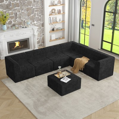 Single seat sofa Compressed Sectional Sofa Modern Minimalist Style Corduroy Couch, Sleeper Sofa for Living Room, Bedroom