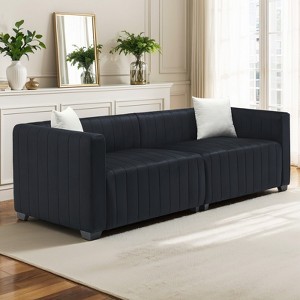 Gymojoy 86" Luxury Velvet Cloud Sofa Couch Soft Comfy 3 Seater Sofa with 2 Pillows for Living Room - 1 of 4