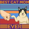 Women's Design By Humans Best Cat Mom Ever Retro Stripes By shirtpublic Racerback Tank Top - 2 of 2