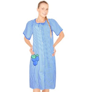 JEFFRICO House Dresses for Women with Pockets - Lightweight Breathable Short Sleeve Muumuu & Nightgowns - Snap Front Housecoat Dusters - 1 of 4