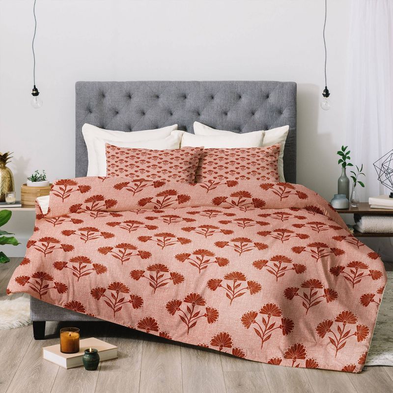 Suri Floral Cherry Schatzi Brown Comforter Set Pink - Deny Designs, 5 of 6