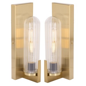 Nicole 4" Metal/Glass Wall Sconce (Set of 2) - SCN7002 - Safavieh - 1 of 4