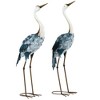 Outsunny Crane Garden Statues, 28.5" & 29" Standing Bird Sculptures, Metal Yard Art Decor, Landscape Decoration Set of 2, Blue - 4 of 4