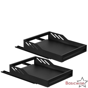 Basicwise Expandable Deep Drawer Organizer Adjustable Pull-Out Cabinet Storage Tray for Kitchen Organization Ideal for Cookware - 1 of 4
