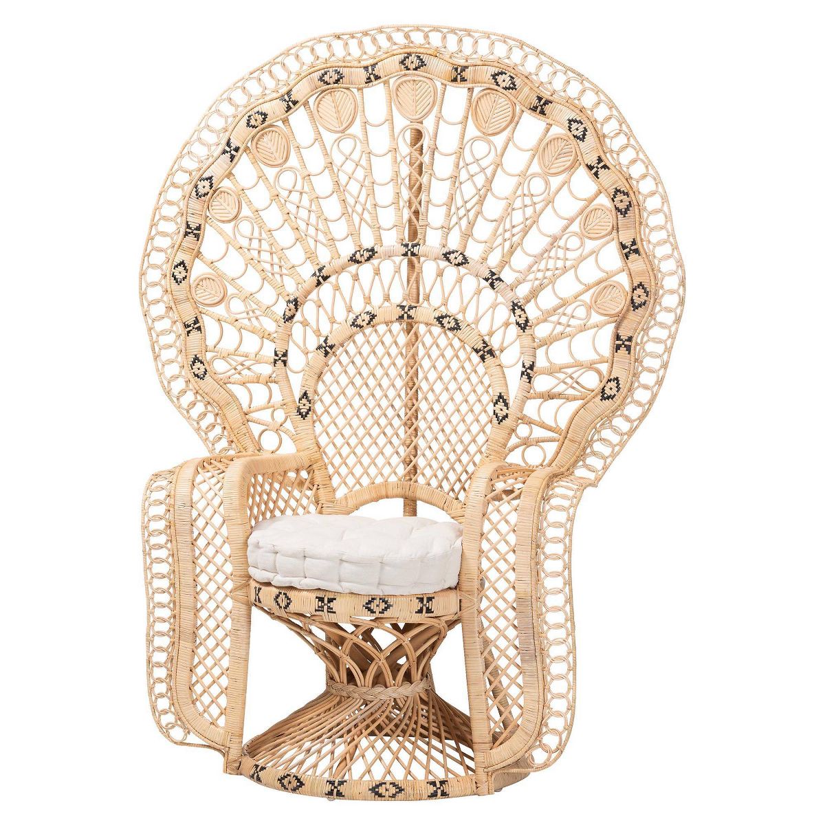 bali & pari Nafisa Natural Rattan Peacock Chair Natural Brown