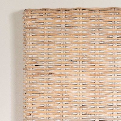 Queen White Washed Rattan Handcrafted Headboard