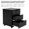 FURNIinspire File Cabinets 3 Drawer Rolling File Cabinet, Wood Under Desk Filing Cabinet, Fully Assembled, Black, 15.74"*15.74"*22.16" - 4 of 4