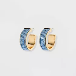 SUGARFIX by BaubleBar Textured Hoop Chain Statement Earrings - Blue