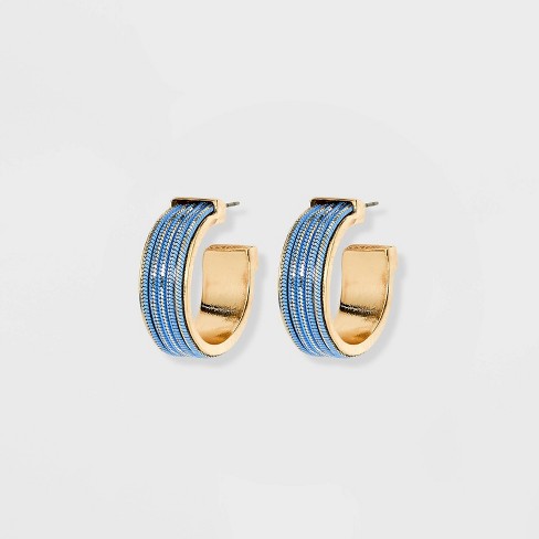 SUGARFIX by BaubleBar Textured Hoop Chain Statement Earrings - image 1 of 2