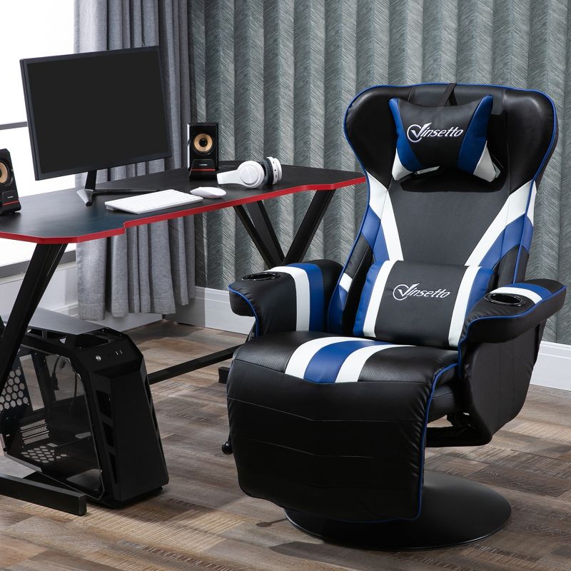 Vinsetto Gaming Chair, Racing Style Computer Recliner with Lumbar Support, Footrest and Cup Holder, 3 of 8