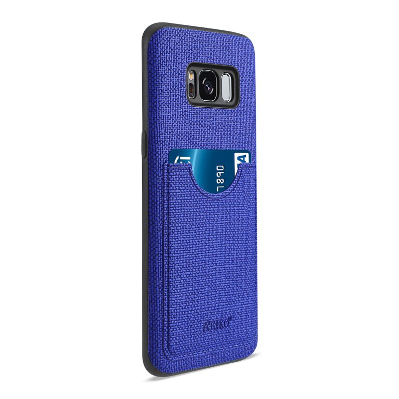 Reiko Samsung Galaxy S8/ SM Anti-Slip Texture Protector Cover with Card Slot in Navy, 2 of 5