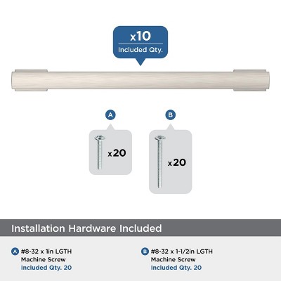 Triomphe Satin Nickel Modern Cabinet Pulls with Mounting Hardware