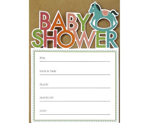 Rocking Horse Baby Shower Invitations (10 ct)
