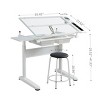 Standing Desk Modern with Adjustable Glass Top and Metal Drawers for Home Studio 38in Wide-3irtyhousy - 4 of 4