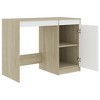 vidaXL Desk White and Sonoma Oak 39.4 in.x19.7 in.x29.9 in. Engineered Wood - 4 of 4