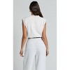 Womens V Neck Sweater Vest Trendy Cap Sleeve Sweater Winter Pullover Sweater Vest Sleeveless Knit Tops - 2 of 4