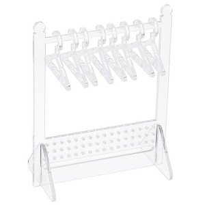 Unique Bargains Acrylic Mini Earring Display Stand and Coat Hangers 1 Set - 1 of 4