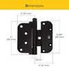 Brixwell 850-8762531 Ultimate 2D Adjustable Steel Guide Hinge Removable Pin Matte Black Finish - 2 of 4