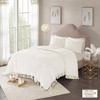 3Pcs Medallion Pattern Solid Cotton Coverlet Set, Boho Style Tufted Chenille Bed Blanket, All Season Bed Set with Matching Shams - 2 of 4