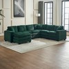 Modern U-Shaped 6-Seat Sectional Sofa with Ottoman & 3 Toss Pillows ¨C Modular Corduroy Couch for Living Room - 4 of 4