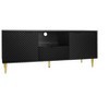 59" TV Stand, Modern Entertainment Center TV Table With Storage Cabinets And Open Shelf, Solid Iron Feet, Stylish TV Console For Living Room, Bedroom - 4 of 4