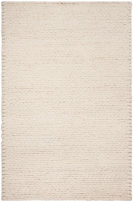 Ivory Hand-Tufted Wool Rectangular Area Rug 3' x 5'