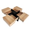 UPHA 31.5-Inch Unique Design Square Coffee Table with 4 Hidden Storage Compartments - 2 of 4