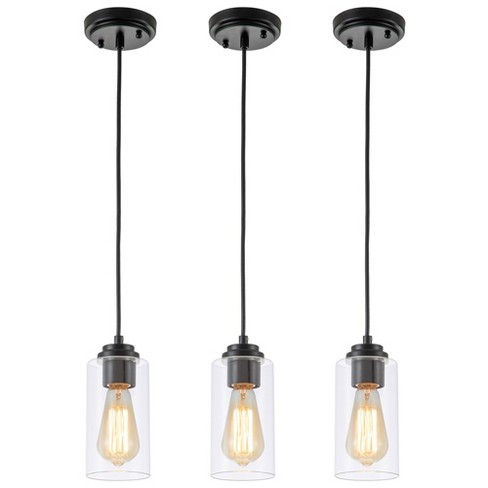 C Cattleya 1-Light Black Island Pendant Light with Cylinder Clear Glass(3-Pack) - image 1 of 4