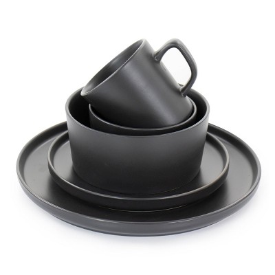 Elama Luxmatte Black Ceramic 20-Piece Dinnerware Set