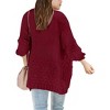 Girls Sweater Cardigan Open Front Longline Sweater Cable Knit Sweater Long Sleeve Color Block Sweater,Dark Red(with Pocket) - S - 2 of 3