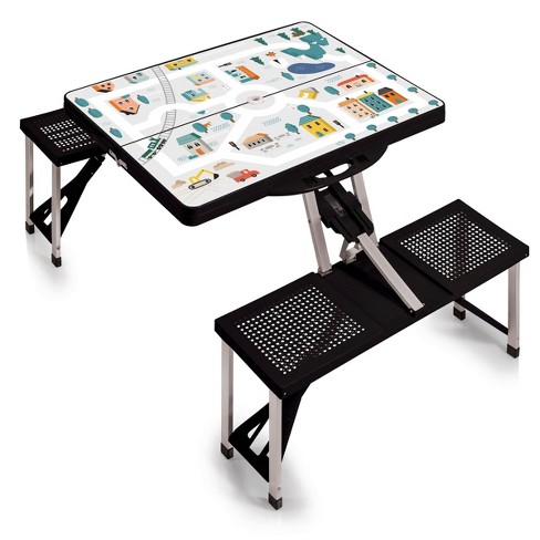 Picnic Time Folding Play Town Picnic Table - Black : Target