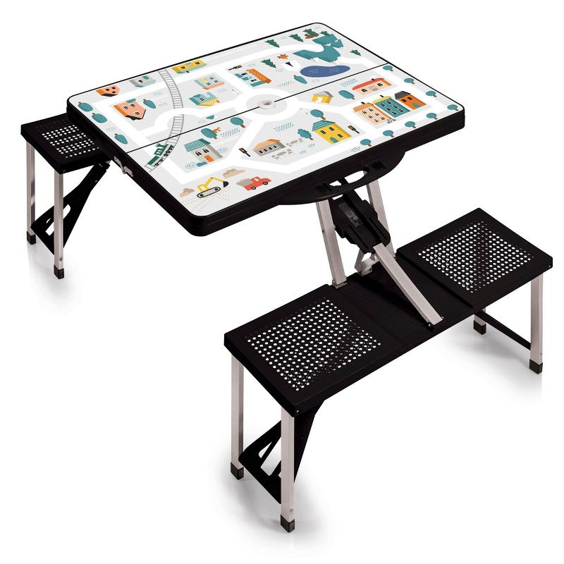 Picnic Time Folding Play Town Picnic Table - Black, 1 of 5