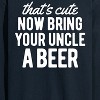 Men's - Instant Message - That's Cute Now Bring Your Uncle A Beer Long Sleeve Graphic T-Shirt - 2 of 4