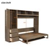 NicBex Full Size Murphy Bed 105" Wooden Bed Frame Morden Hideaway Wall Bed with Storage Shelves, 3 Drawers and Closet for Apartment, Wood - 2 of 4