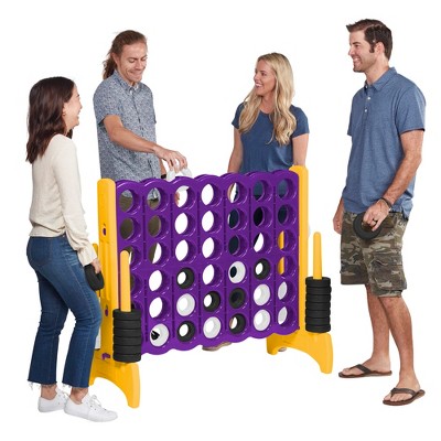 ECR4Kids Jumbo Four-To-Score Giant Game-Indoor/Outdoor 4-In-A-Row Connect - Purple and Gold