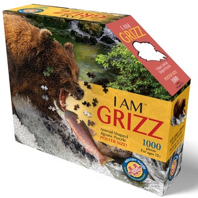 Madd Capp Puzzles: I AM Grizz - 1000 Pieces - Animal Shaped Jigsaw Puzzle