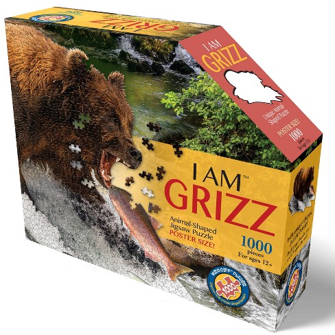 Madd Capp Puzzles: I Am Grizz - 1000 Pieces - Animal Shaped Jigsaw ...